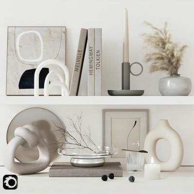 现代饰品摆件 书籍 挂画 花瓶